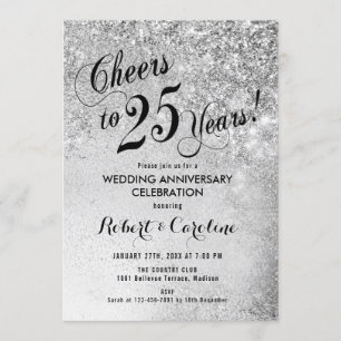 Invitation 25e Anniversaire de Mariage Argent