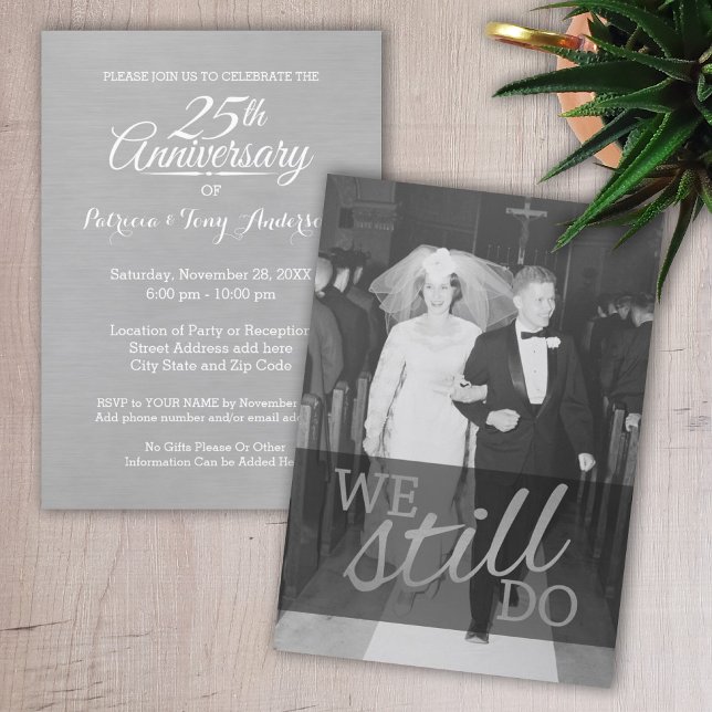 Invitation 25e Anniversaire de Mariage avec Photo - Nous le f (Créateur téléchargé)