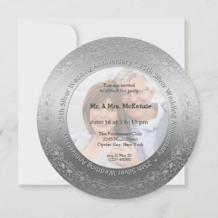 Invitation 25e anniversaire de mariage d'argent