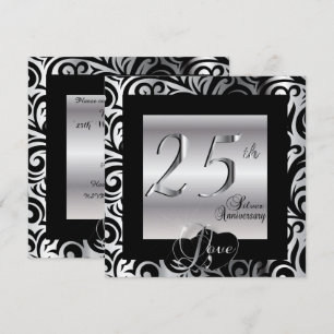Invitation 25e anniversaire de mariage d'argent