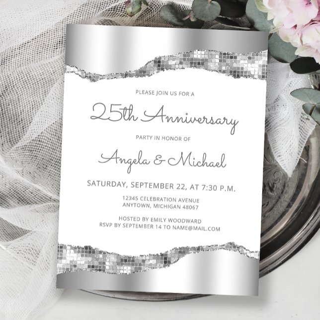 Invitation 25e anniversaire de mariage Feuille Mir (Créateur téléchargé)