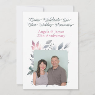 Invitation 25e Anniversaire de Mariage Photo Personnalisée