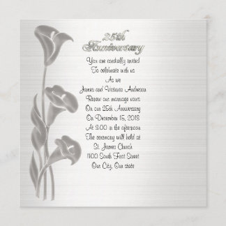 Invitation 25e anniversaire de mariage renouvellement de vœux