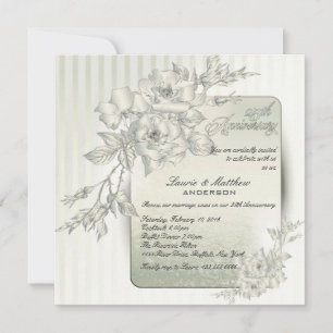 Invitation 25e anniversaire de Mariage Vow Renewal Roses d'ar