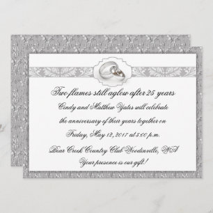 Invitation 25e anniversaire du Mariage d'argent
