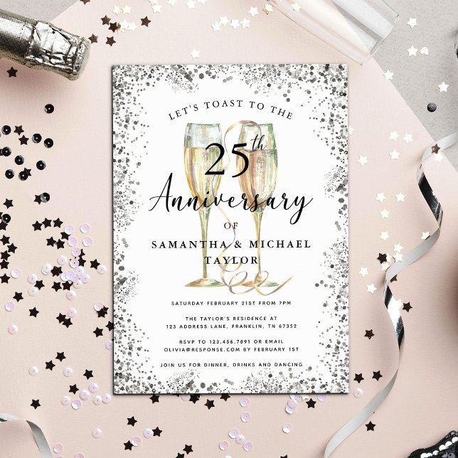 Invitation 25e anniversaire du Mariage d'argent (Créateur téléchargé)