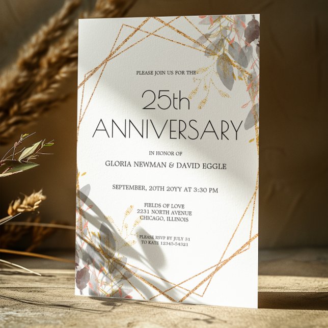 Invitation 25e anniversaire du Mariage de la géométrie de l'o (Créateur téléchargé)