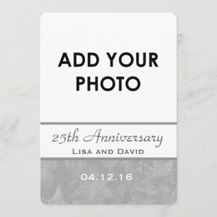 Invitation 25e anniversaire du Mariage Feuilles émaillés d'ar