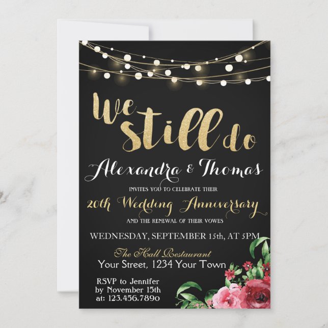 Invitation 25e anniversaire du Mariage, nous faisons toujours (Devant)