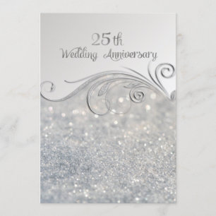 Invitation 25e anniversaire du Mariage Sparkle Silver2