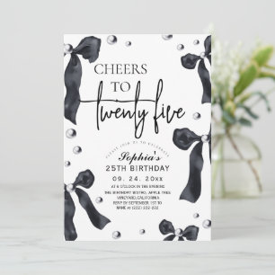Invitation 25e Anniversaire Fête Arc Noir Blanc