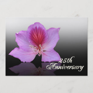 Invitation 25e anniversaire orchidée sur fond noir