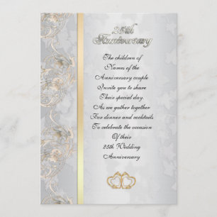 Invitation 25e anniversaire pour l'invitation des parents