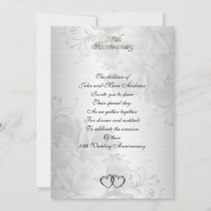 Invitation 25e anniversaire pour l'invitation des parents