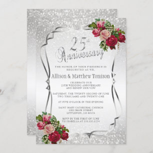 Invitation 25e édition de Glitter Wedding Anniversary   DIY t