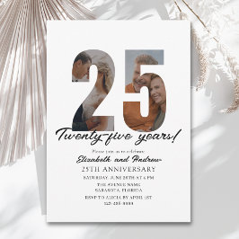 Invitation 25th Anniversary with Photo Minimalist