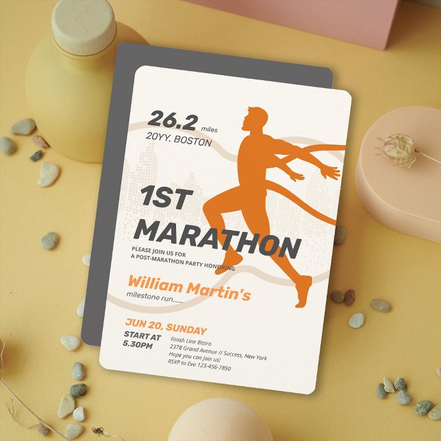 Invitation 26,2 miles 1ST Marathon-Post Marathon Party (26.2miles 1ST Marathon-Post Marathon Party Invitation)