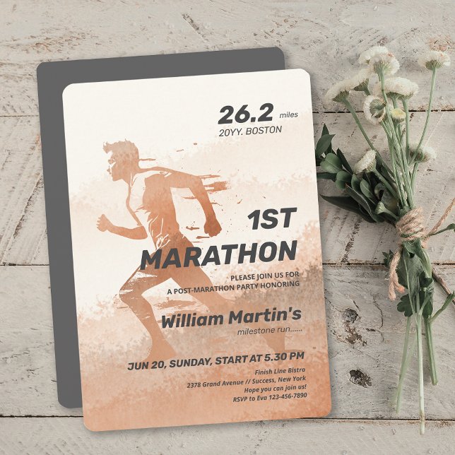 Invitation 26,2 miles 1ST Marathon-Post Marathon Party (26.2miles 1ST Marathon-Post Marathon Party Invitation)