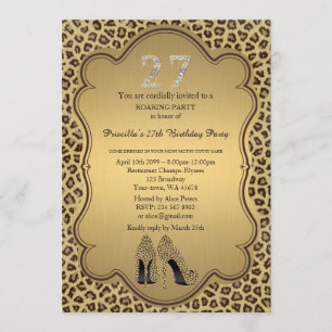 Invitation 27ème, Anniversaire 27ème, Chaussures Cheetah High