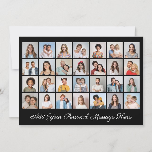 Invitation 28 Collage Photo Ajouter votre message personnalis (Devant)