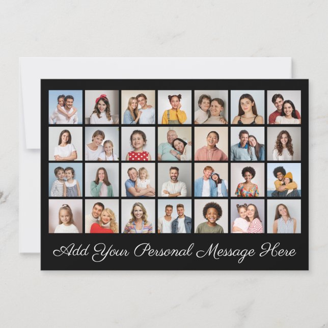 Invitation 28 Photo Collage Ajoutez Votre Propre Salutation (Devant)