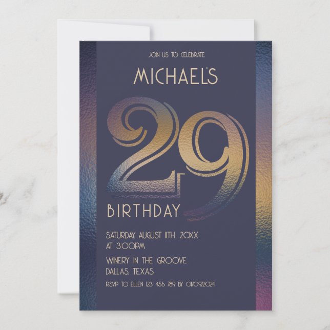 Invitation 29e anniversaire (Devant)
