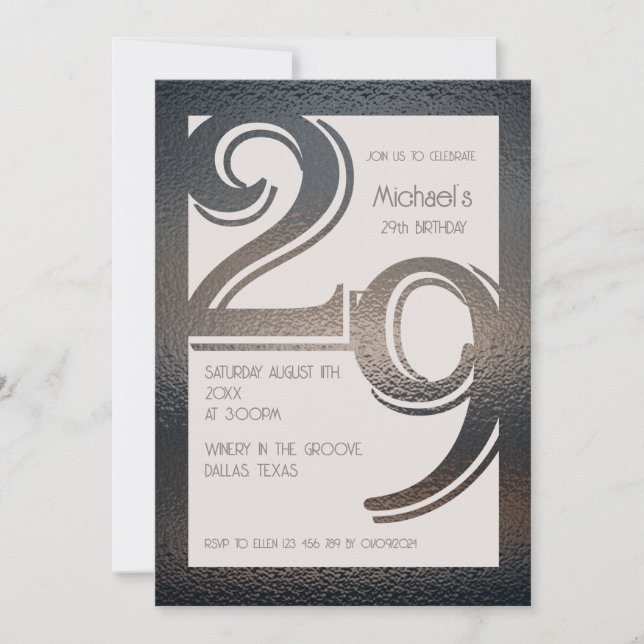 Invitation 29e anniversaire (Devant)