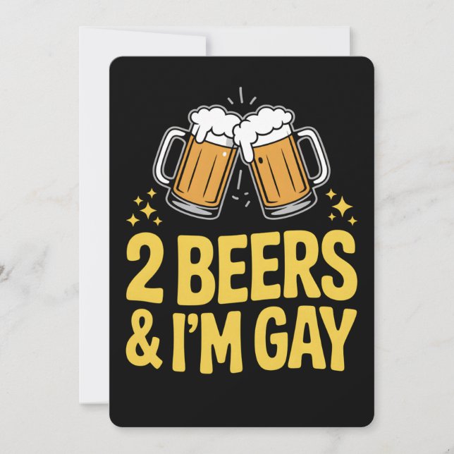 Invitation 2 bières et je suis Gay Funny LGBTQ Pride Ally Arc (Devant)