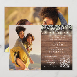 Invitation 2 Chaînes de photos illumine les jarres rustiques 