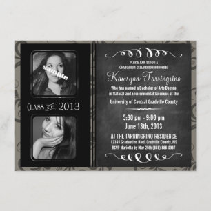 Invitation 2 Damas en niveaux de gris de classement de tablea