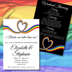 Invitation 2 Mariées sont meilleures qu'un week-end de bachel