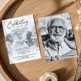 Invitation 2-Photo Célébration de la vie / Funérailles / Mémo