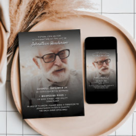 Invitation 2-Photo Célébration de la vie / Funérailles / Mémo