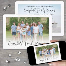 Invitation 2 Photo Famille Reunion Party Moderne Élégant Scri
