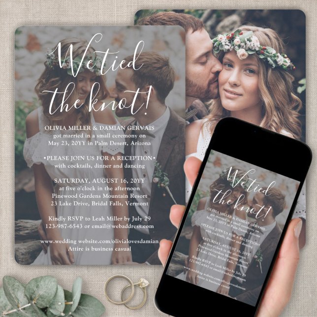 Invitation 2 Photo Réception de mariage Nous avons uni nos vi (Créateur téléchargé)