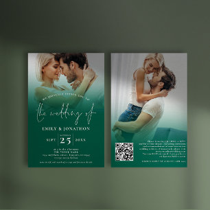Invitation 2 script de superposition de photo QR Emerald Gree