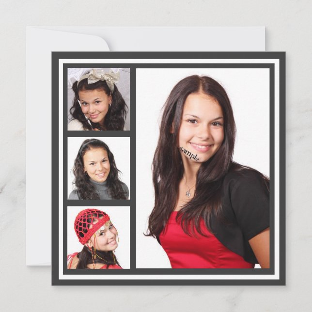 Invitation 2 Side N'Importe Quelle Partie De Diplôme De Photo (Devant)