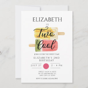 Invitation 2e anniversaire Summer popsicice soirée crème glac