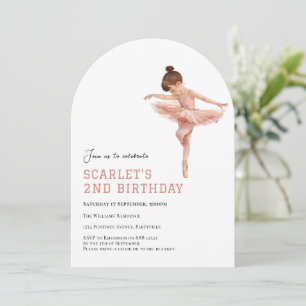 Invitation 2e Anniversaire Tutu Rose de Fille de Ballet