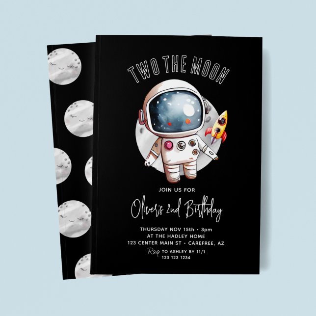 Invitation 2e fête d'anniversaire de la Lune (Créateur téléchargé)