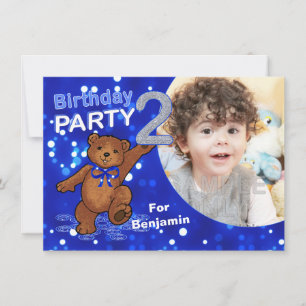 Invitation 2e fête des Nounours d'anniversaire, photo personn