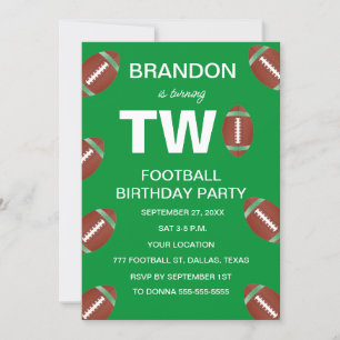 Invitation 2ème anniversaire de la fête Football Green Boys S