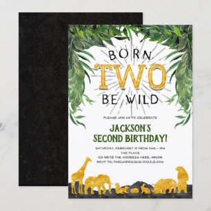 Invitation 2ème anniversaire, Né pour être sauvage, Safari An
