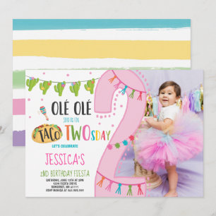 Invitation 2ème partie de Twosday de taco d'invitation