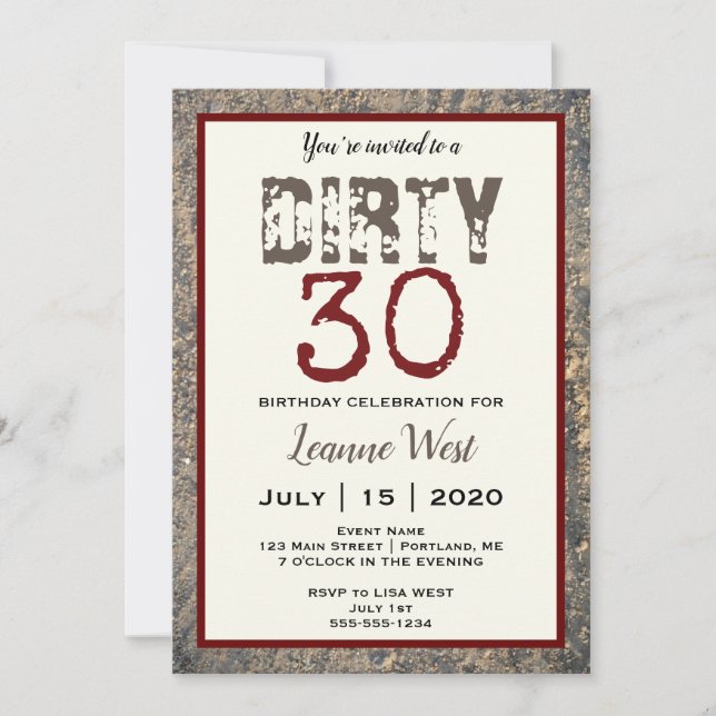 Invitation 30 30e anniversaire sale (Devant)