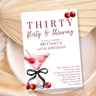 Invitation 30 Cherry Martini Coquin et Florissant pour 30 ans