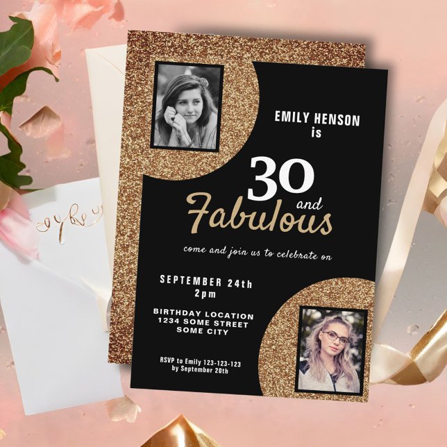 Invitation 30 et Fabulous Gold Parties scintillant 2 Photo 30 (Créateur téléchargé)