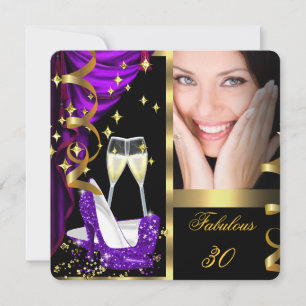 Invitation 30 Fabuleuse et fantastique Champagne violette 4