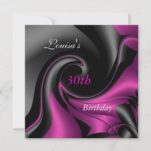 Invitation 30e anniversaire Abstrait Noir Plum violet Invitat (Devant)