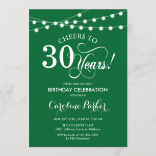 Invitation 30e anniversaire - Blanc vert